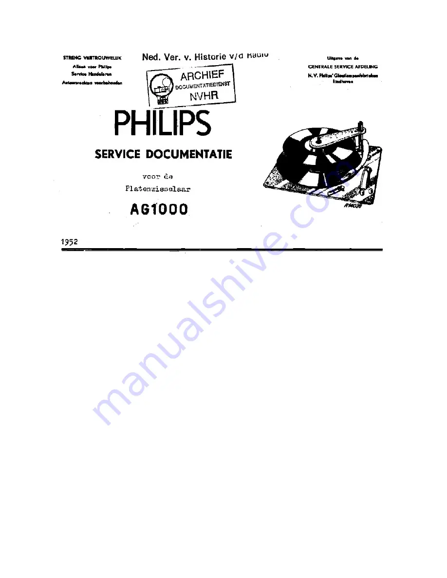 Philips AG1000 Service Manual Download Page 3