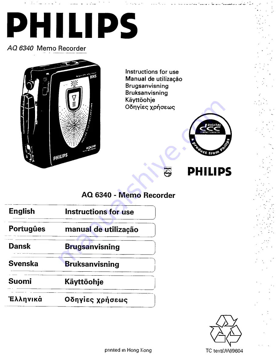 Philips AQ 6340 Instructions For Use Manual Download Page 3