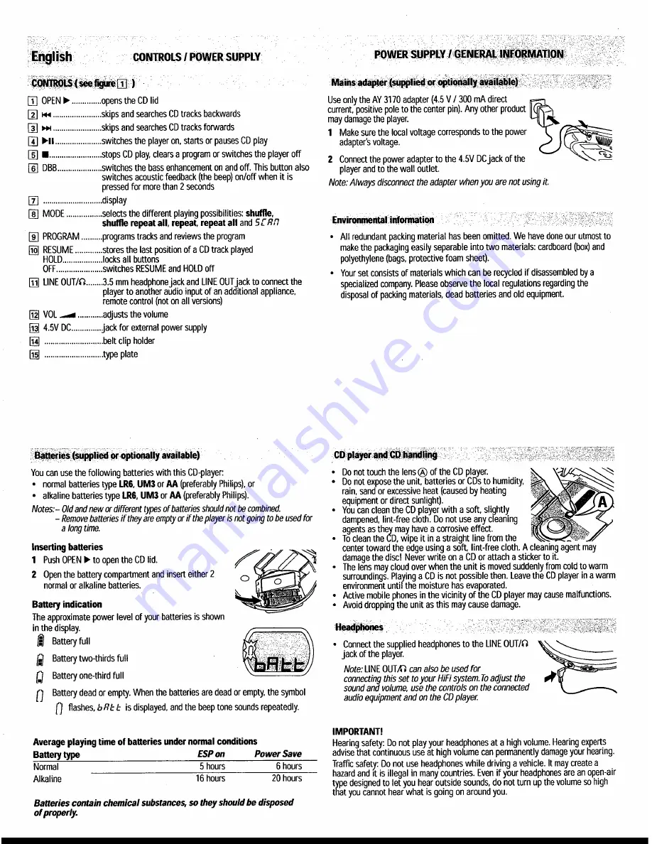 Philips AX3211 User Manual Download Page 10