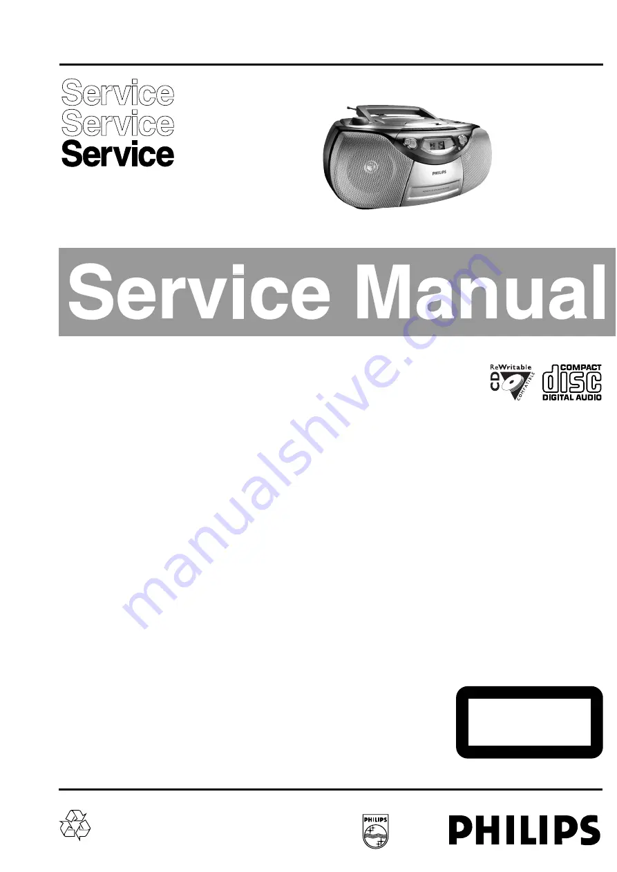 Philips AZ 1004/01 Service Manual Download Page 1