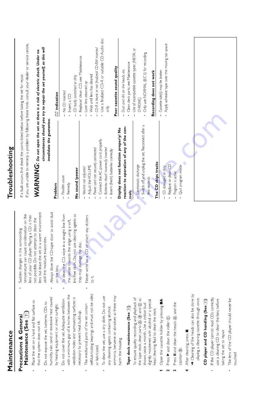 Philips AZ 1004/01 Service Manual Download Page 8