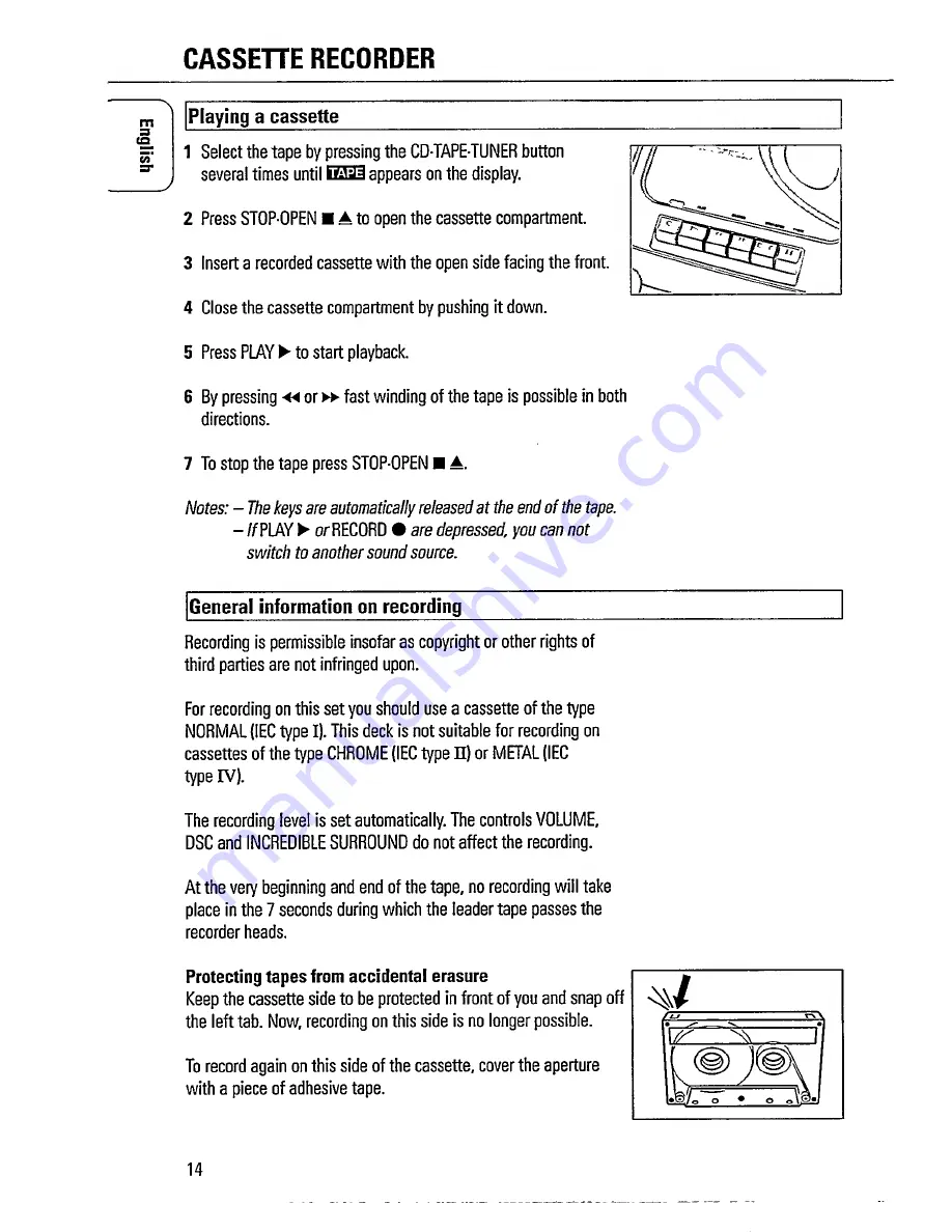 Philips AZ 1508 Instructions For Use Manual Download Page 14