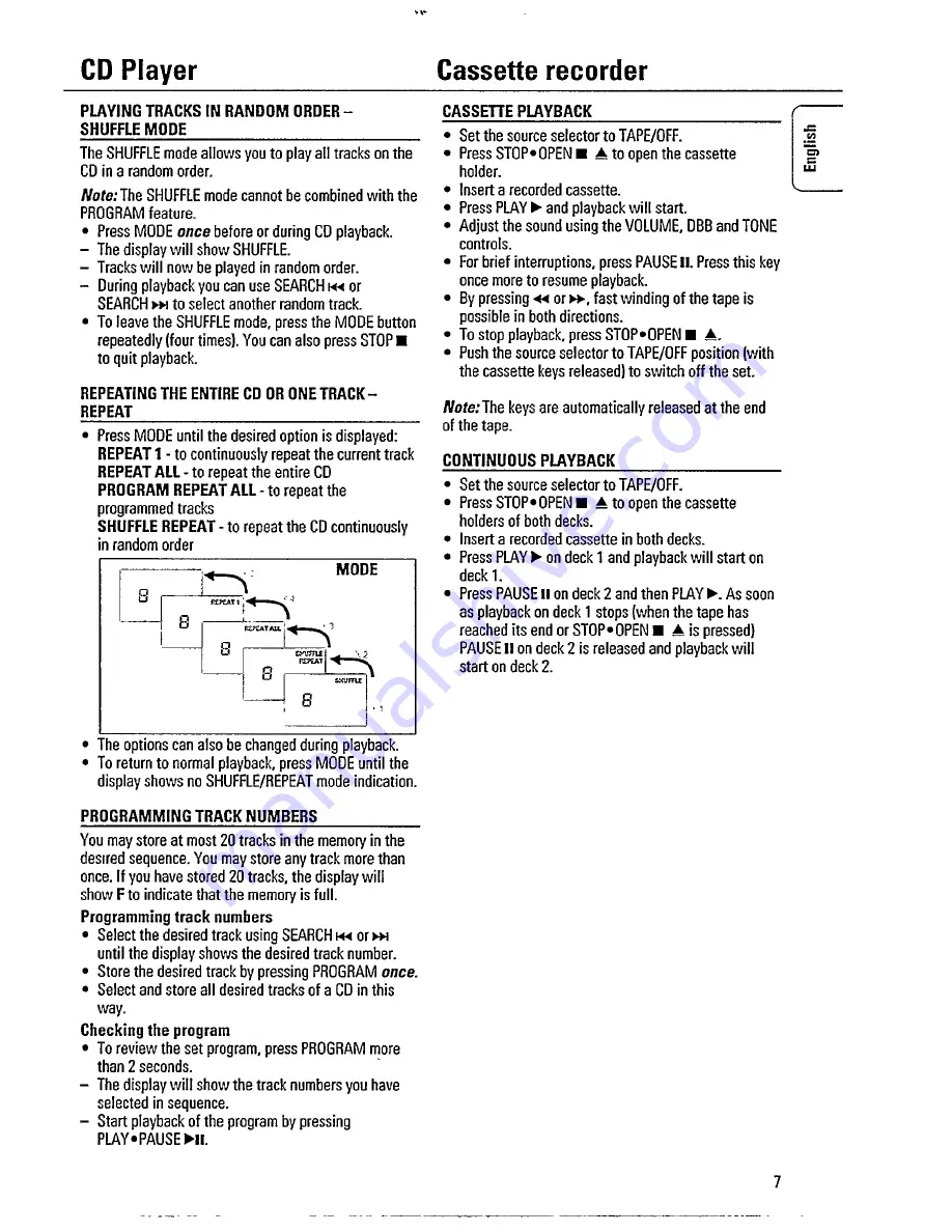 Philips AZ 2600 Instructions For Use Manual Download Page 7