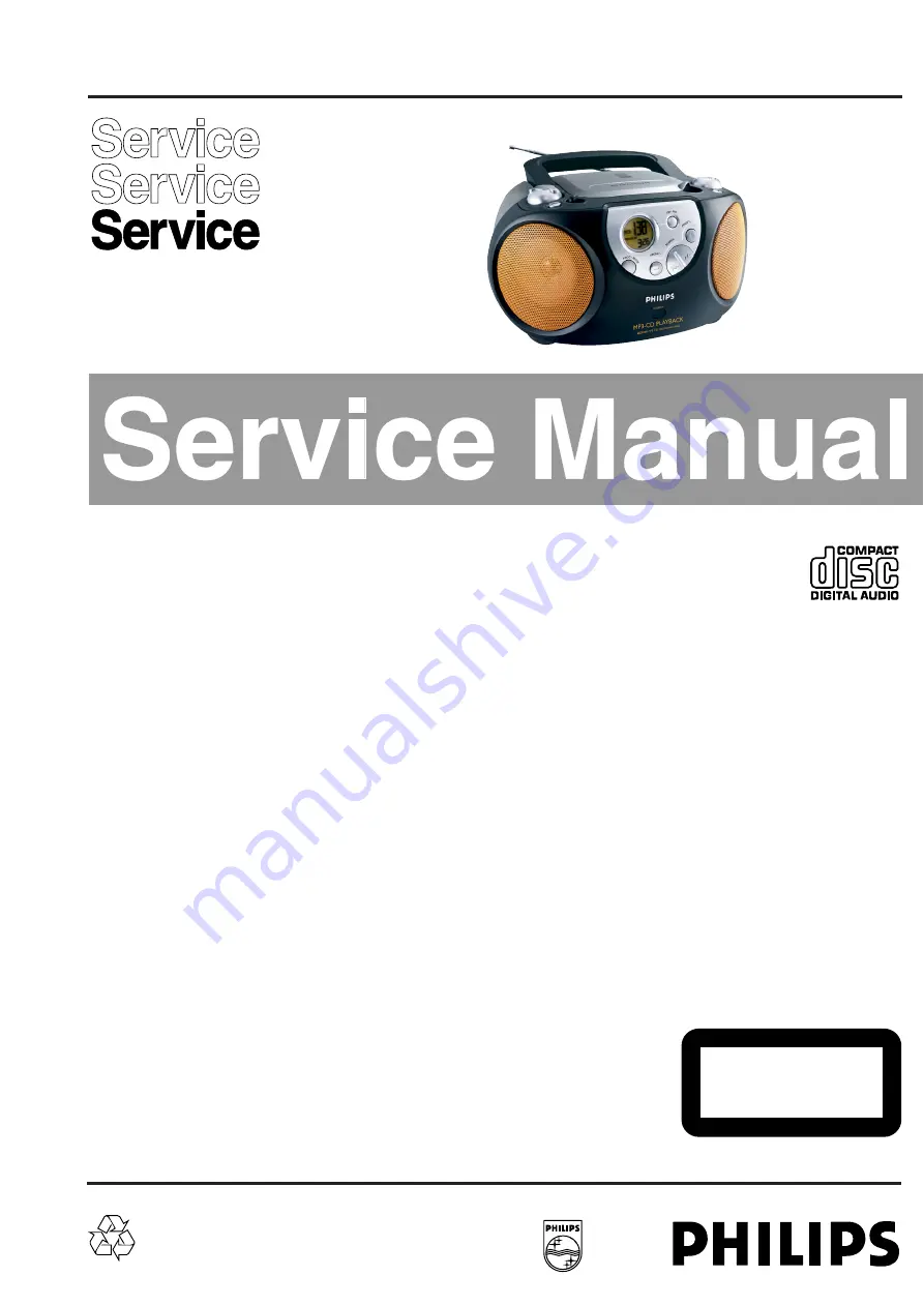 Philips AZ 3038 Service Manual Download Page 1