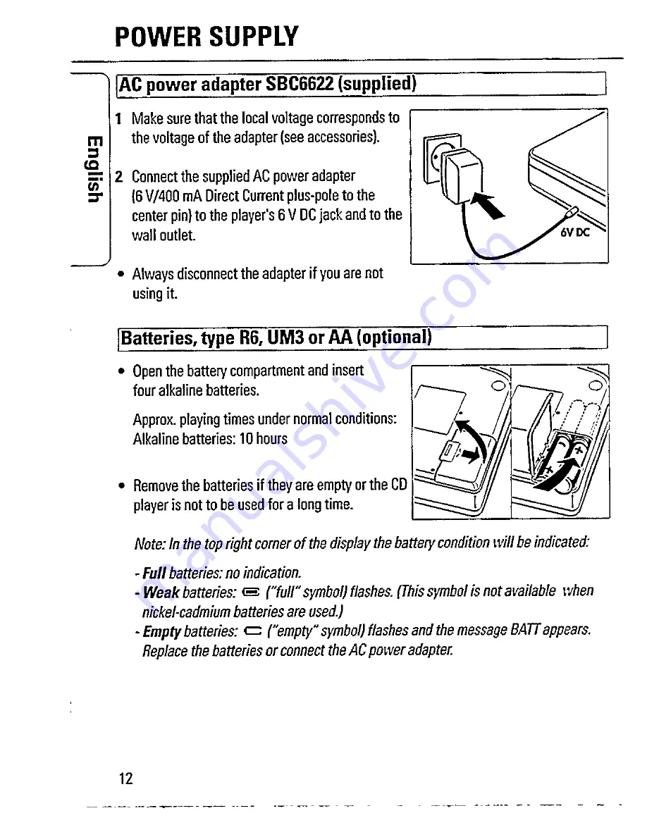 Philips AZ 7356 Owner'S Manual Download Page 12