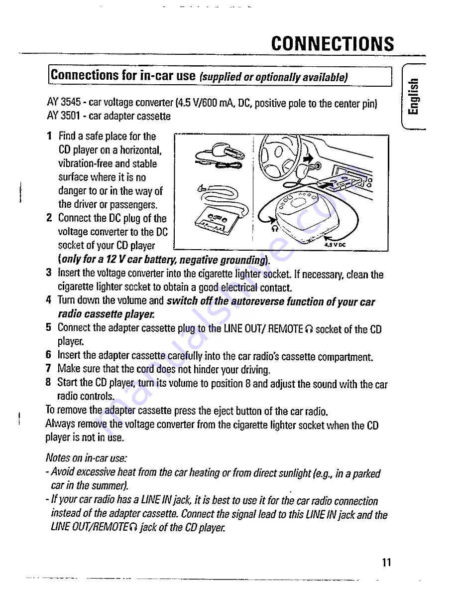 Philips AZ 7394 Instructions For Use Manual Download Page 11