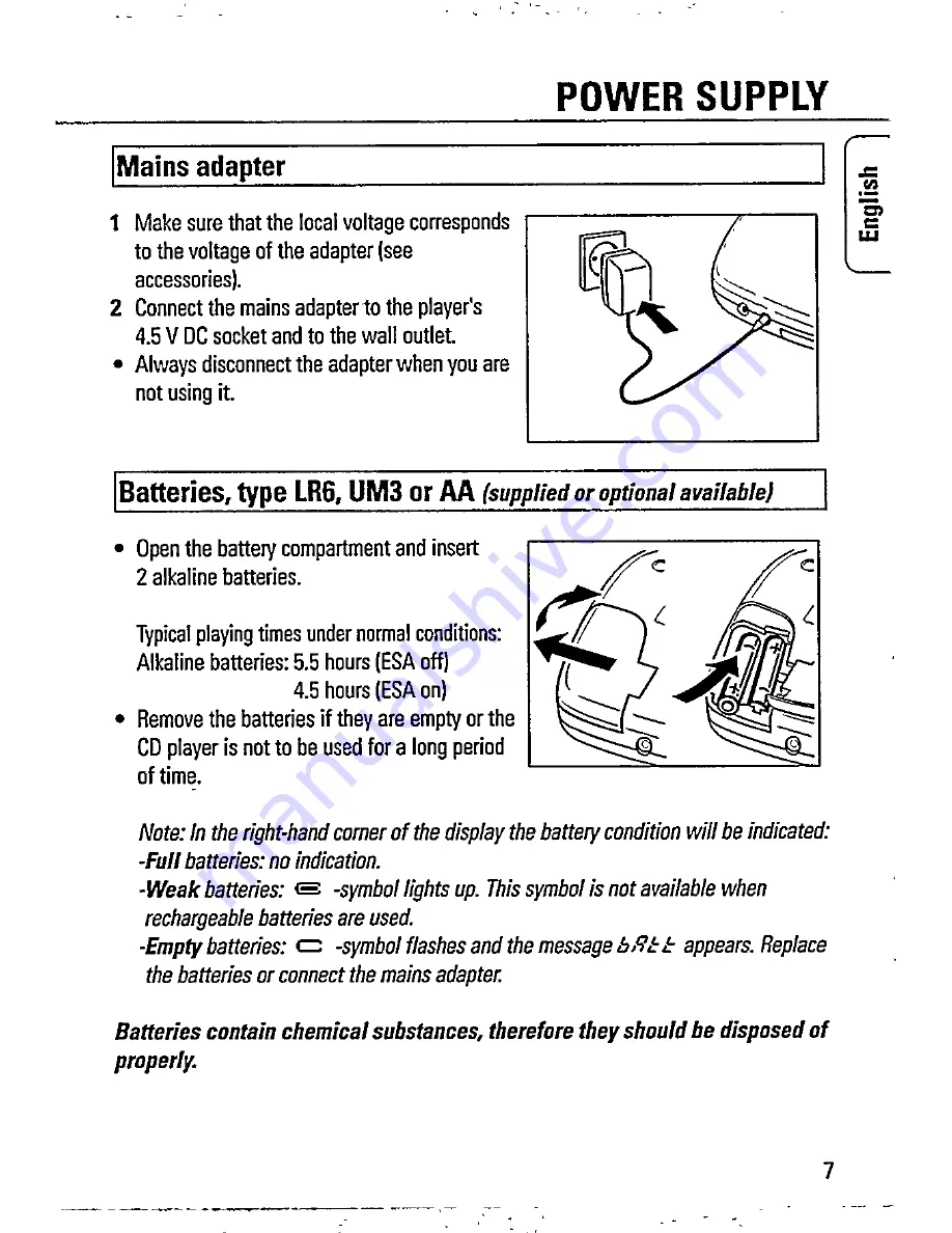 Philips AZ 7466 Instructions For Use Manual Download Page 7