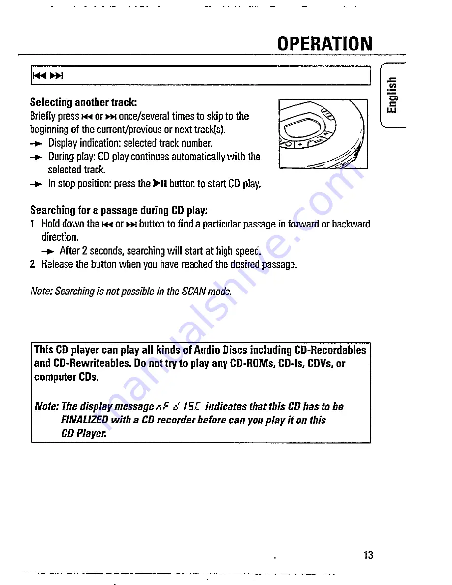 Philips AZ 7594 Instructions For Use Manual Download Page 13