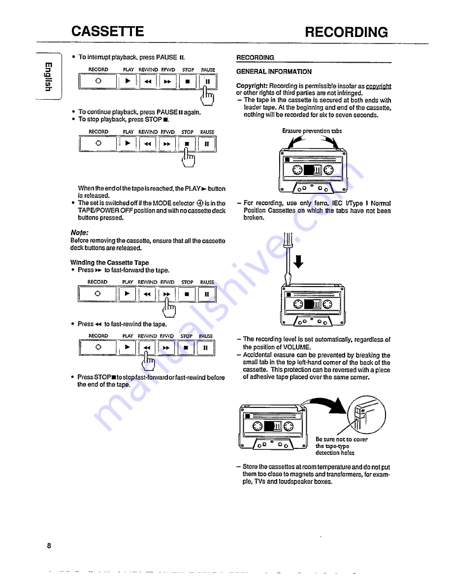 Philips AZ 8040 Скачать руководство пользователя страница 8