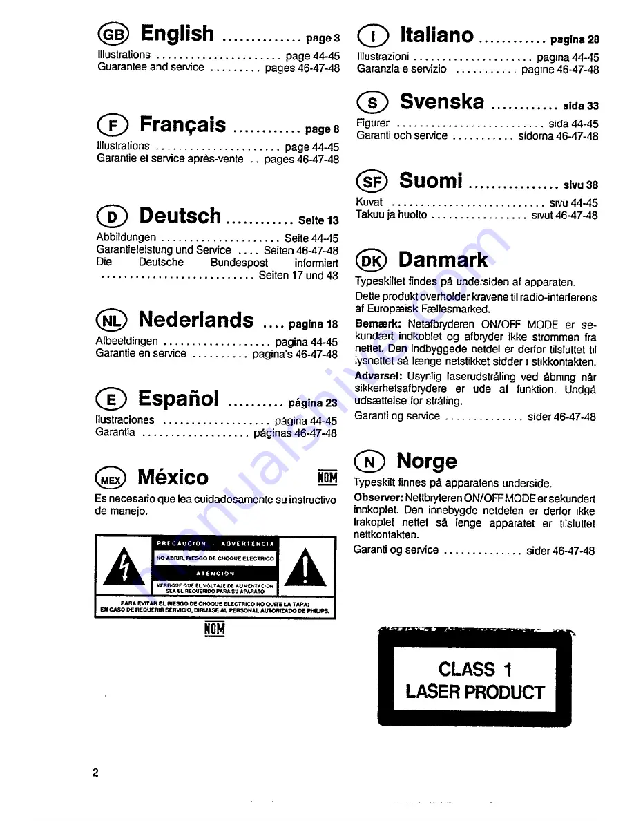 Philips AZ 8100 User Manual Download Page 2