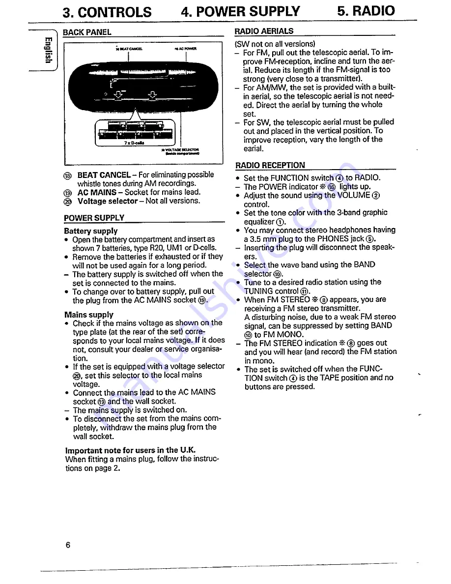 Philips AZ 8348 Instructions For Use Manual Download Page 6