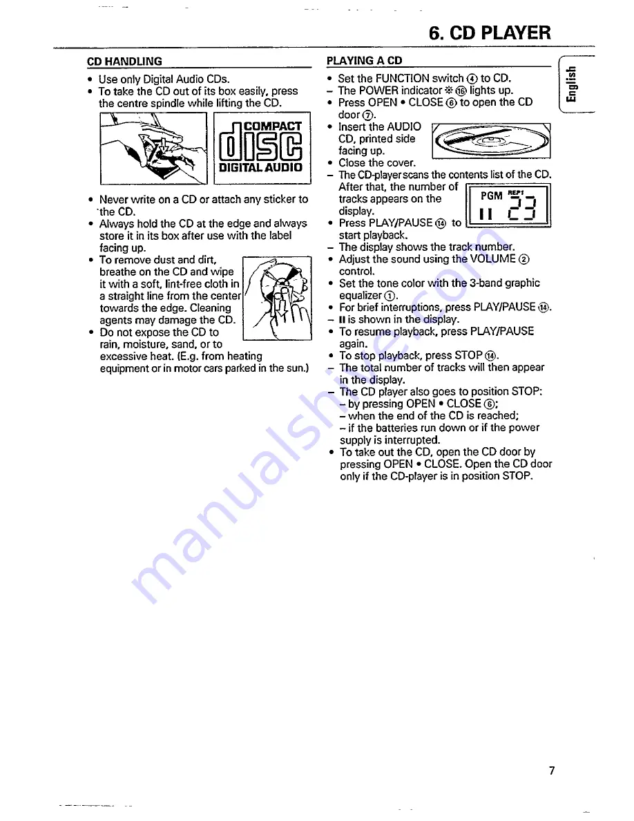 Philips AZ 8348 Instructions For Use Manual Download Page 7