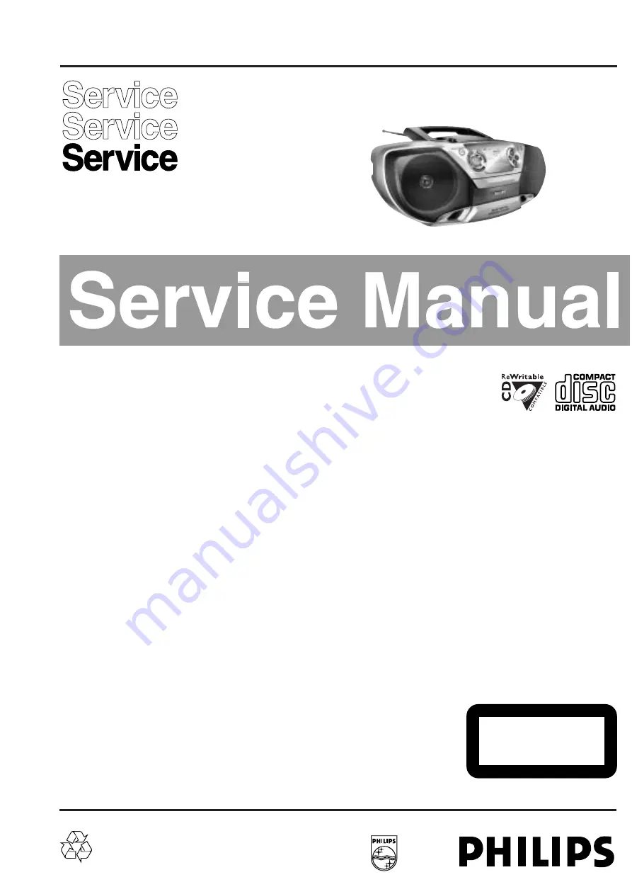 Philips AZ1310 Service Manual Download Page 1