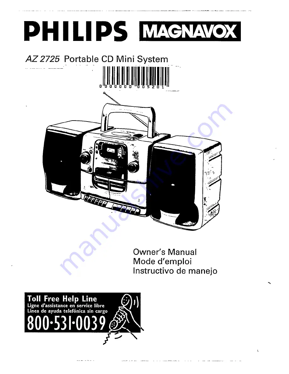 Philips AZ2725 Скачать руководство пользователя страница 1