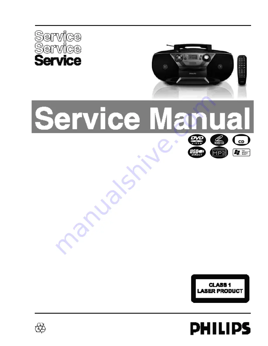 Philips AZ5740 Service Manual Download Page 1