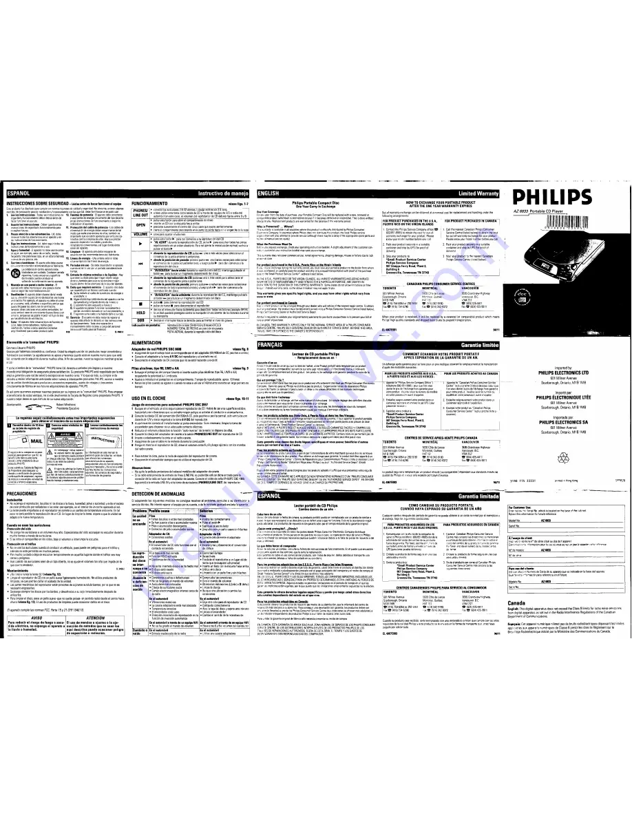 Philips AZ6833/05 User Manual Download Page 1