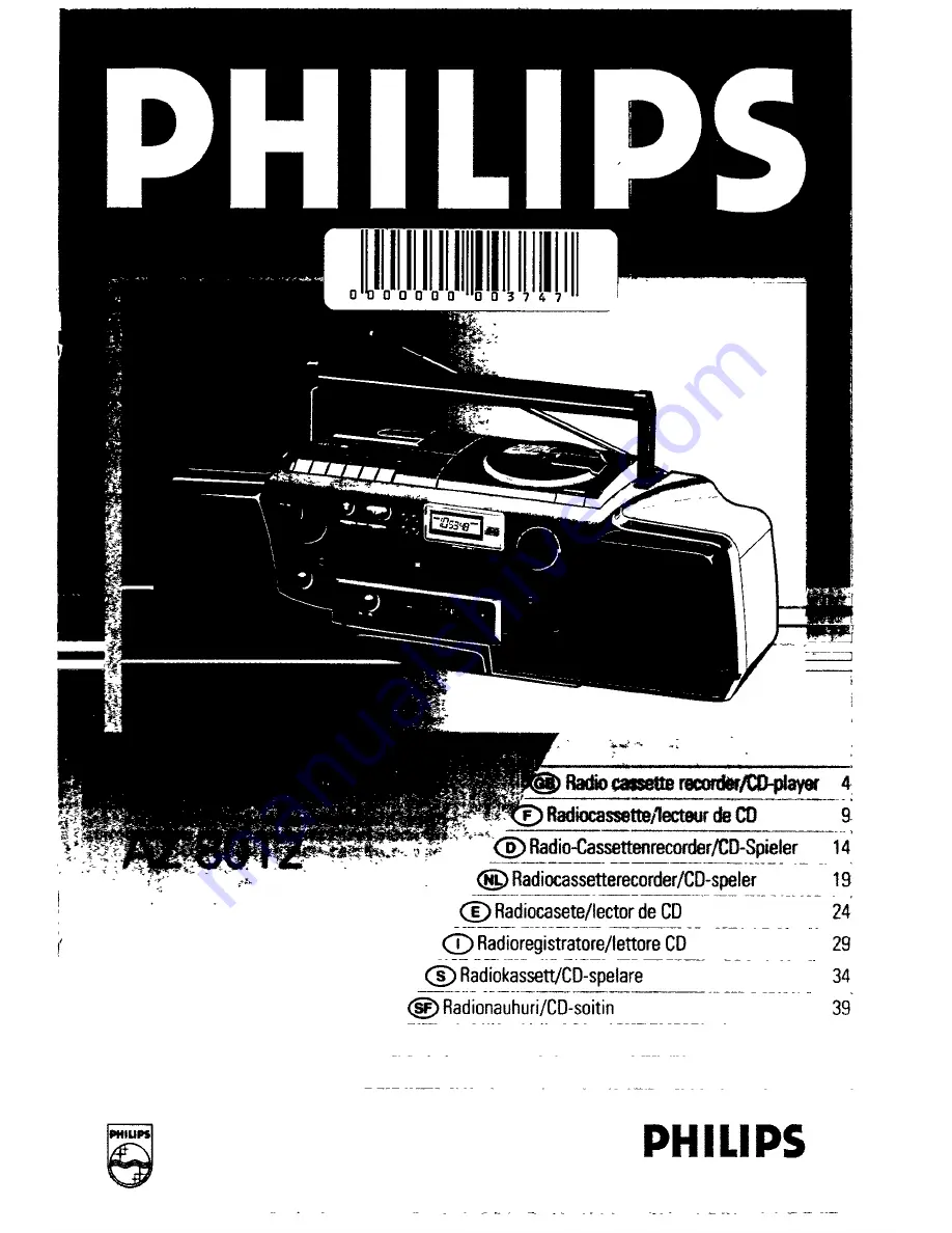 Philips AZ8012 User Manual Download Page 1