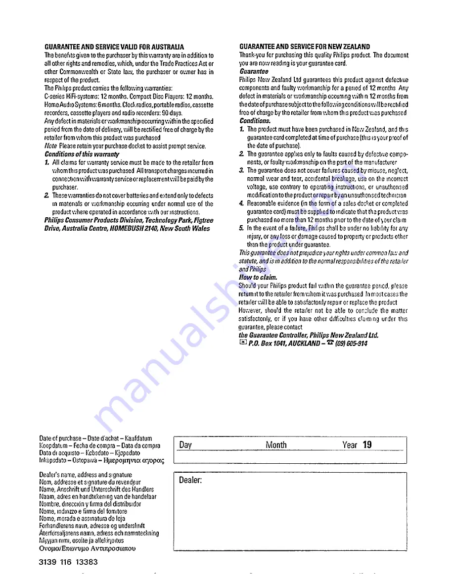 Philips AZ8012 User Manual Download Page 12