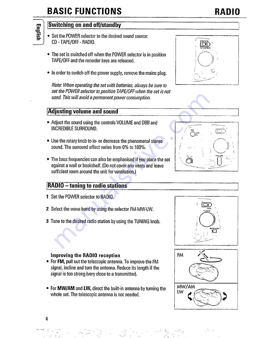 Philips AZ8075 Instructions For Use Manual Download Page 6