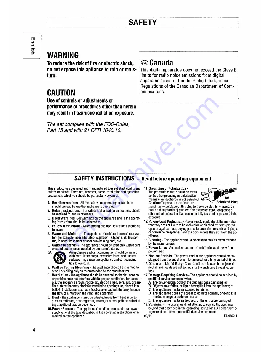 Philips AZ9345 User Manual Download Page 4