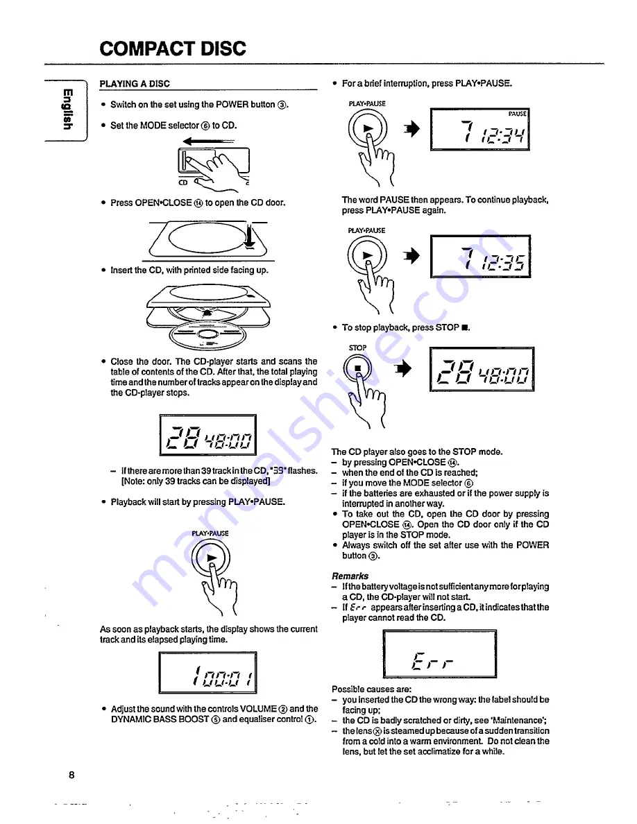 Philips AZ9355 User Manual Download Page 8