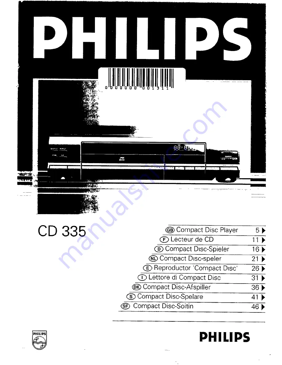 Philips CD 335 Скачать руководство пользователя страница 1