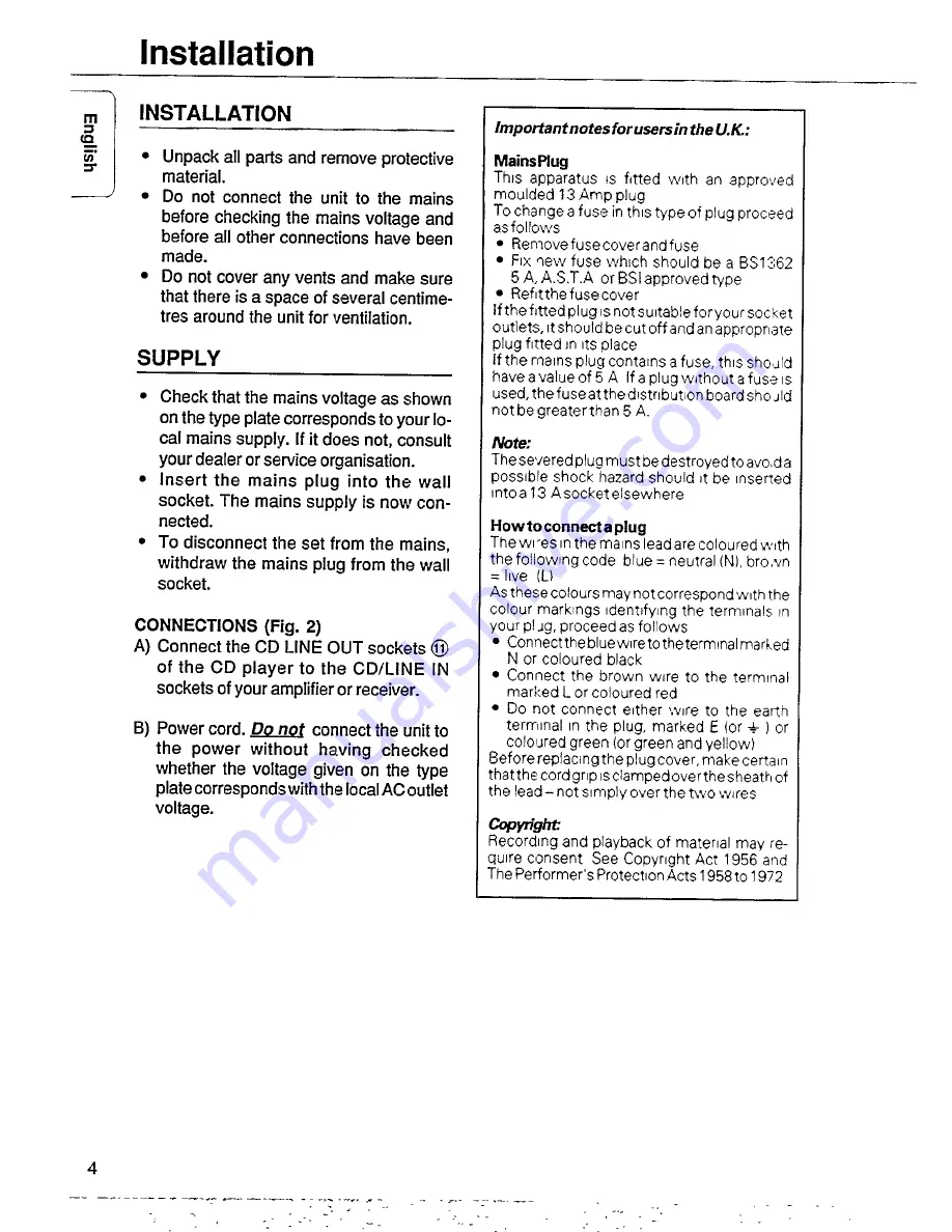 Philips CD 602 Quick Manual Download Page 4