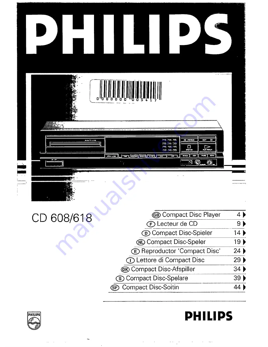 Philips CD 608 User Manual Download Page 1