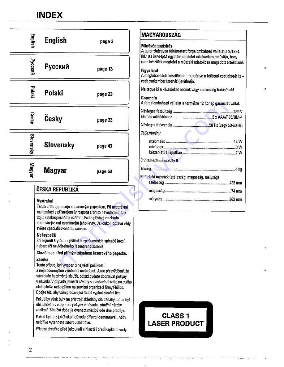 Philips CD 711 Instructions For Use Manual Download Page 2