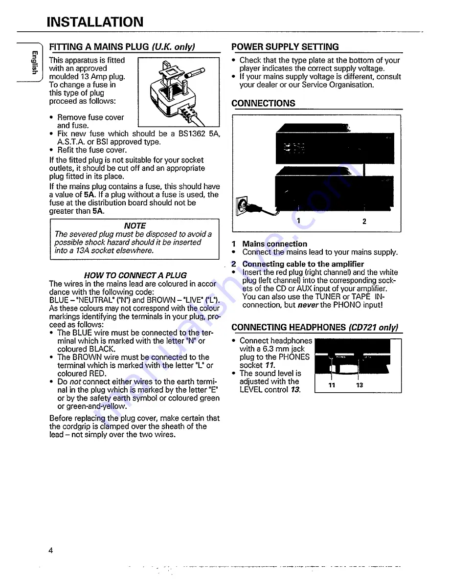 Philips CD 711 Instructions For Use Manual Download Page 4