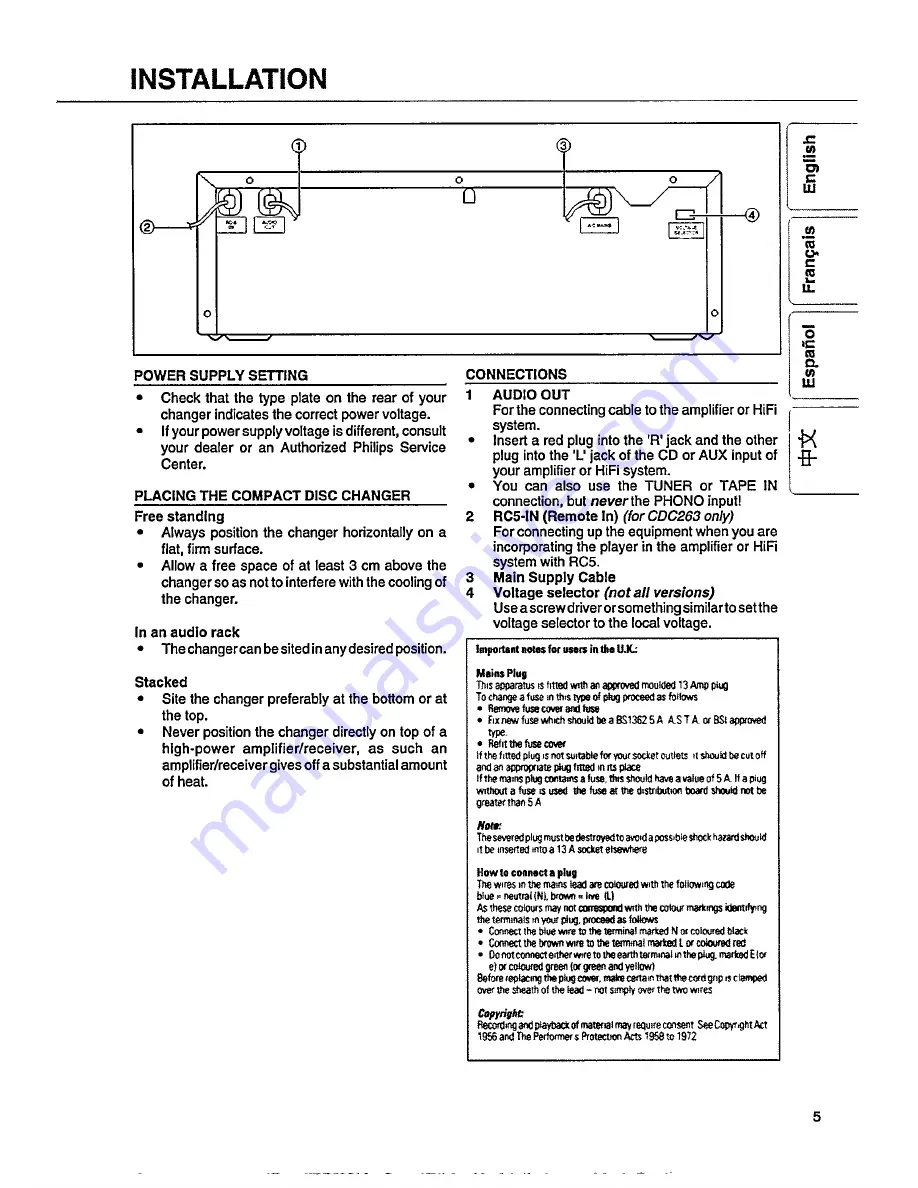 Philips CDC263 Скачать руководство пользователя страница 5