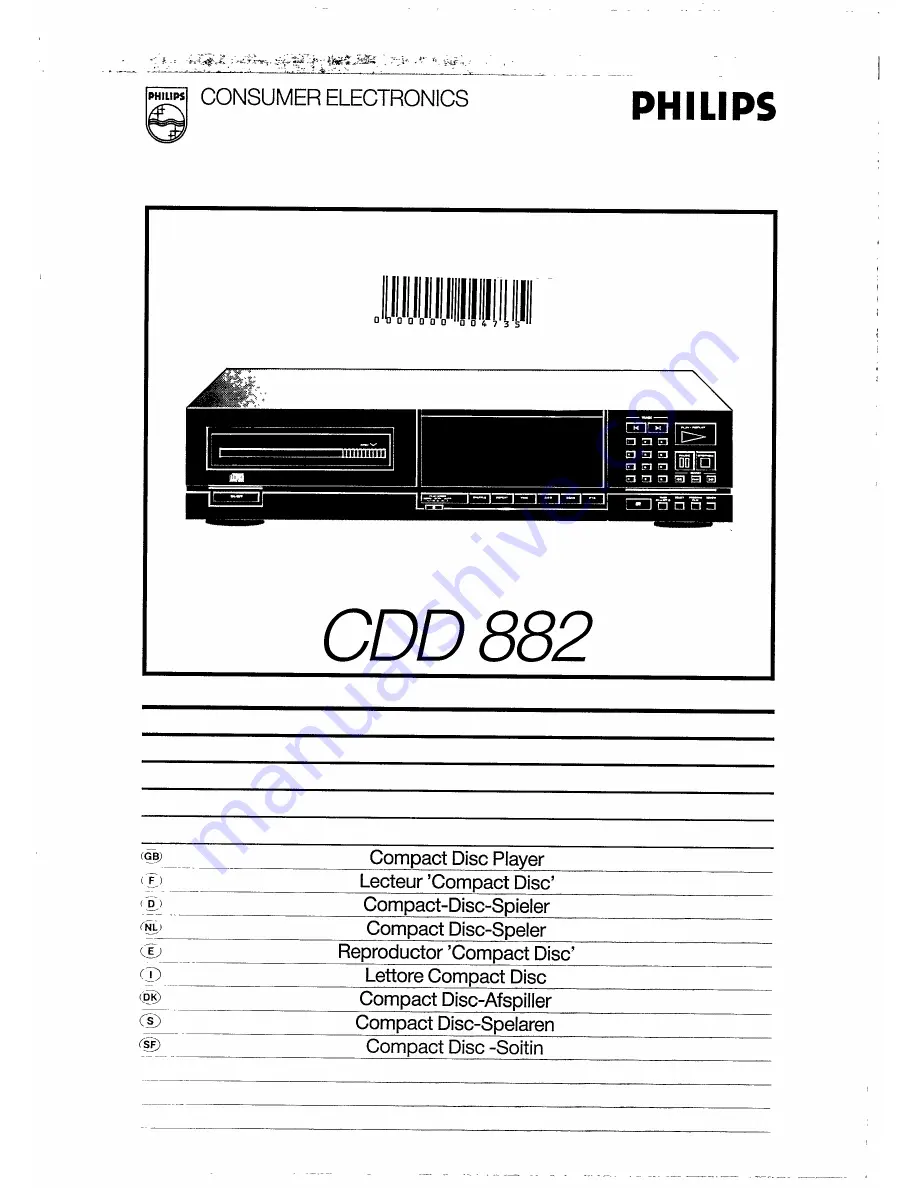 Philips CDD 882 User Manual Download Page 1