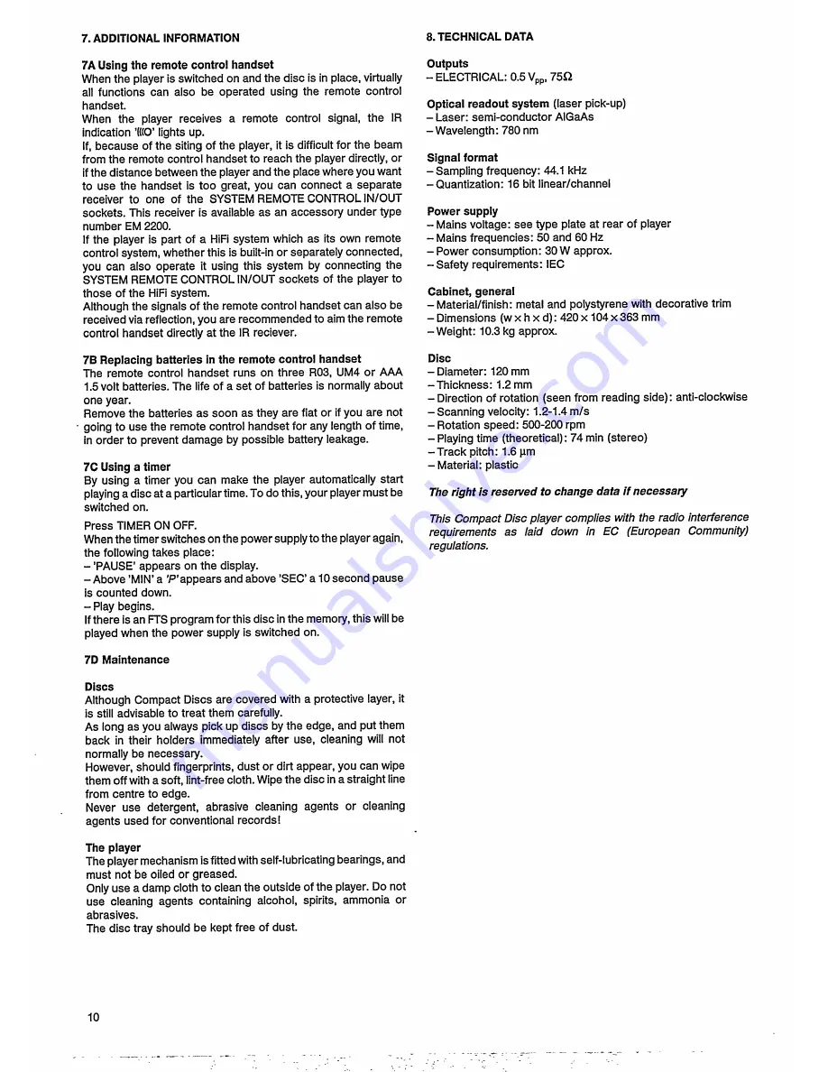 Philips CDD 882 User Manual Download Page 12