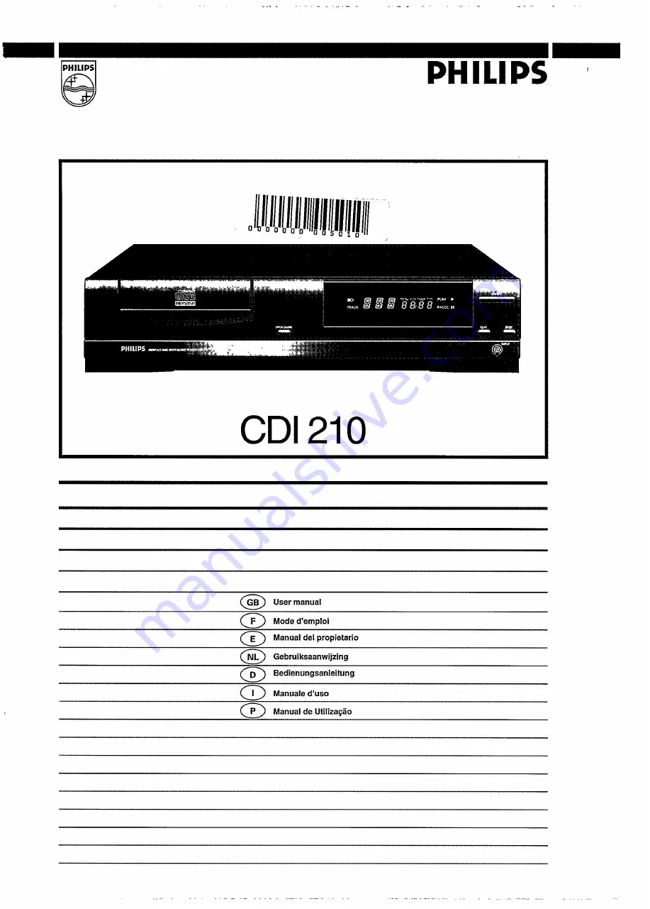 Philips CDI 210 User Manual Download Page 1