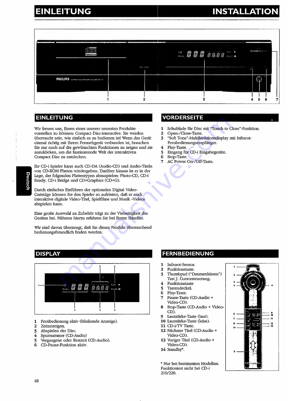 Philips CDI 210 User Manual Download Page 48