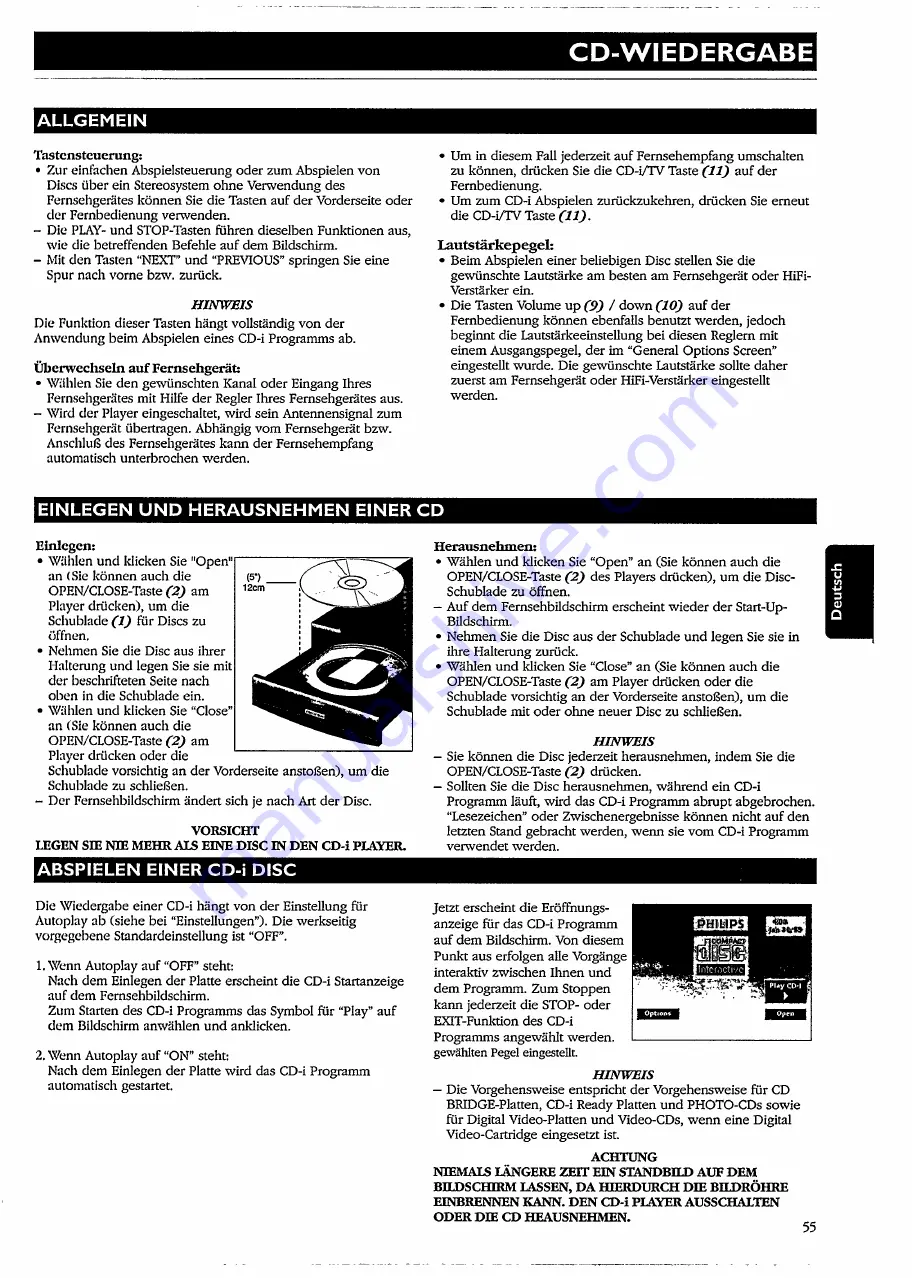 Philips CDI 210 User Manual Download Page 55