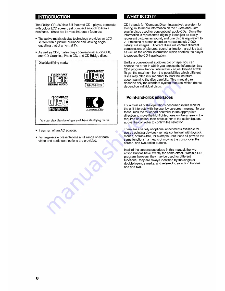 Philips CDI 360 Owner'S Manual Download Page 8