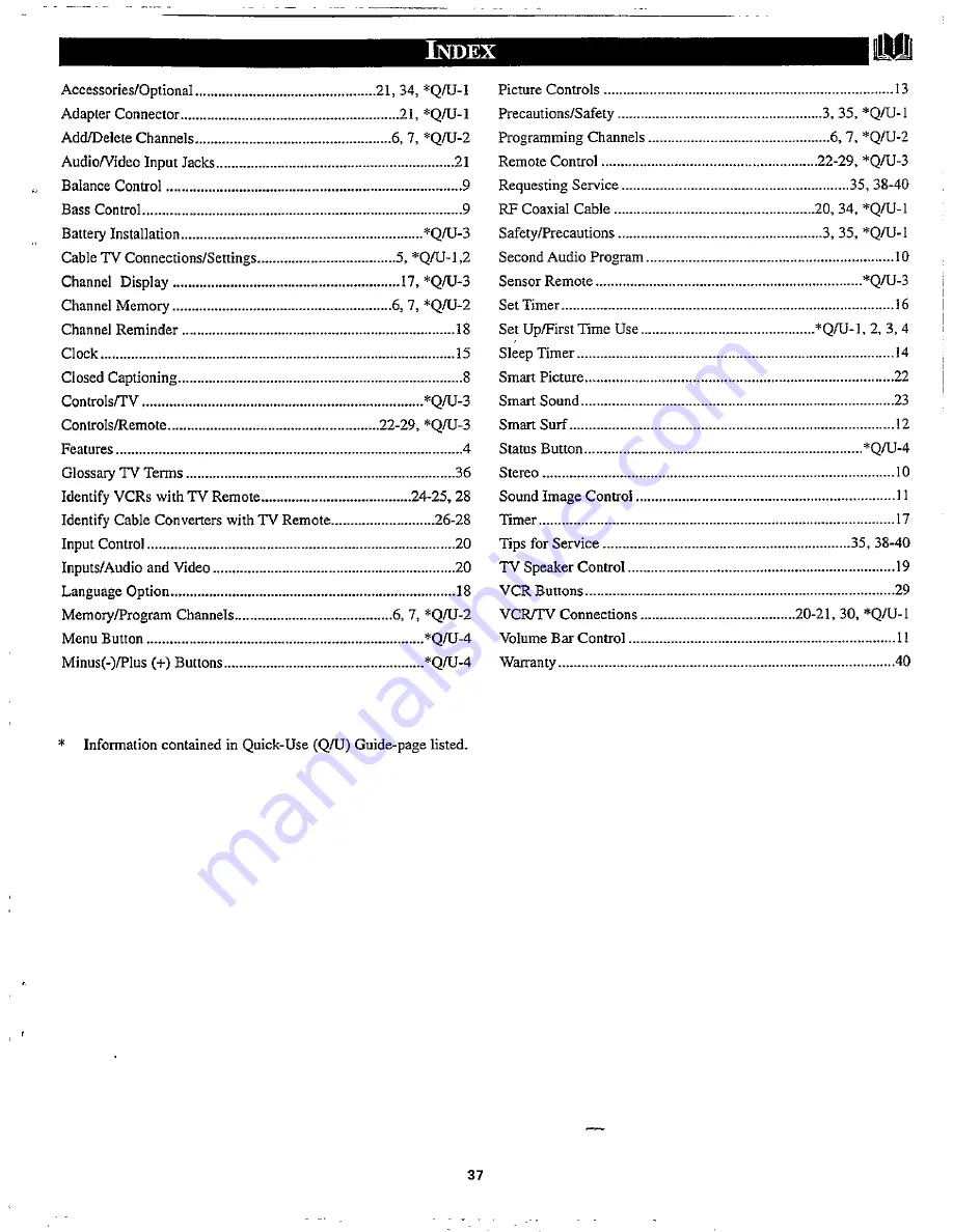 Philips COLOR TV 27 INCH TABLE TP2780C Owner'S Manual Download Page 37