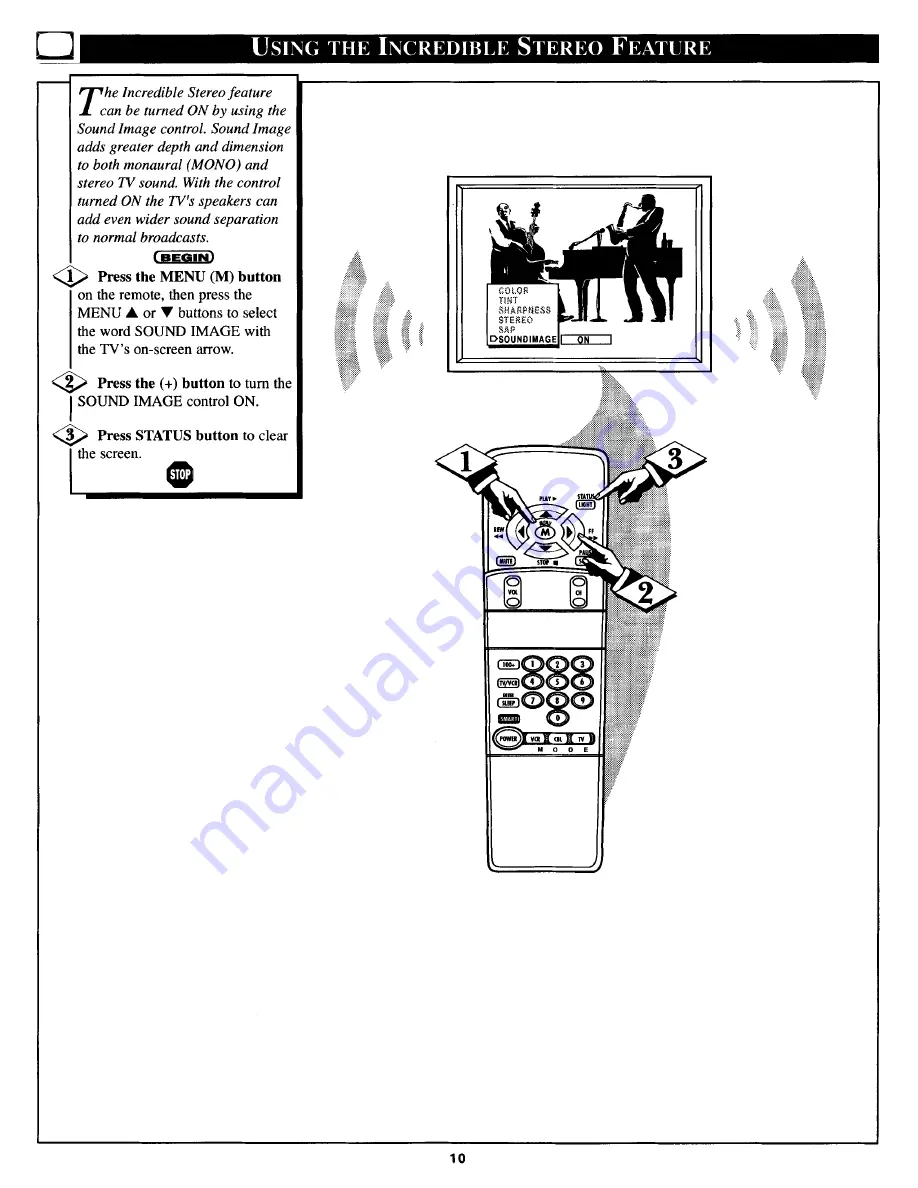 Philips COLOR TV 32 INCH TABLE TS3254C Скачать руководство пользователя страница 10