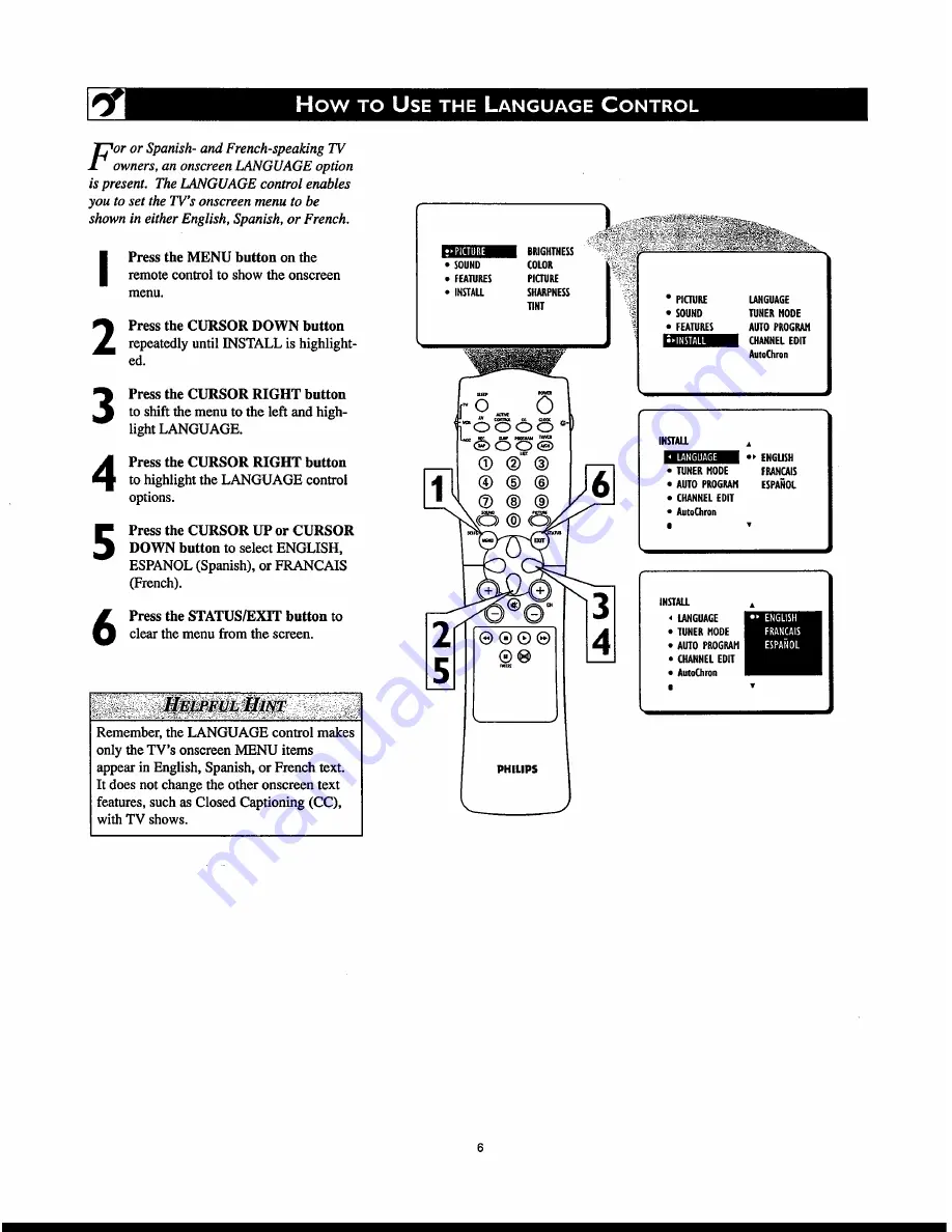 Philips color tv Directions For Use Manual Download Page 6