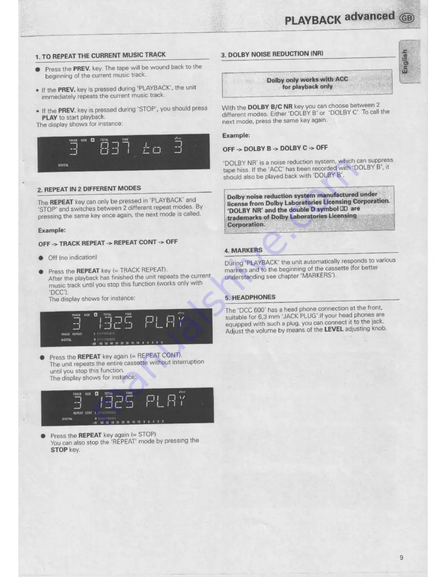 Philips DCC 600 Manual Download Page 9