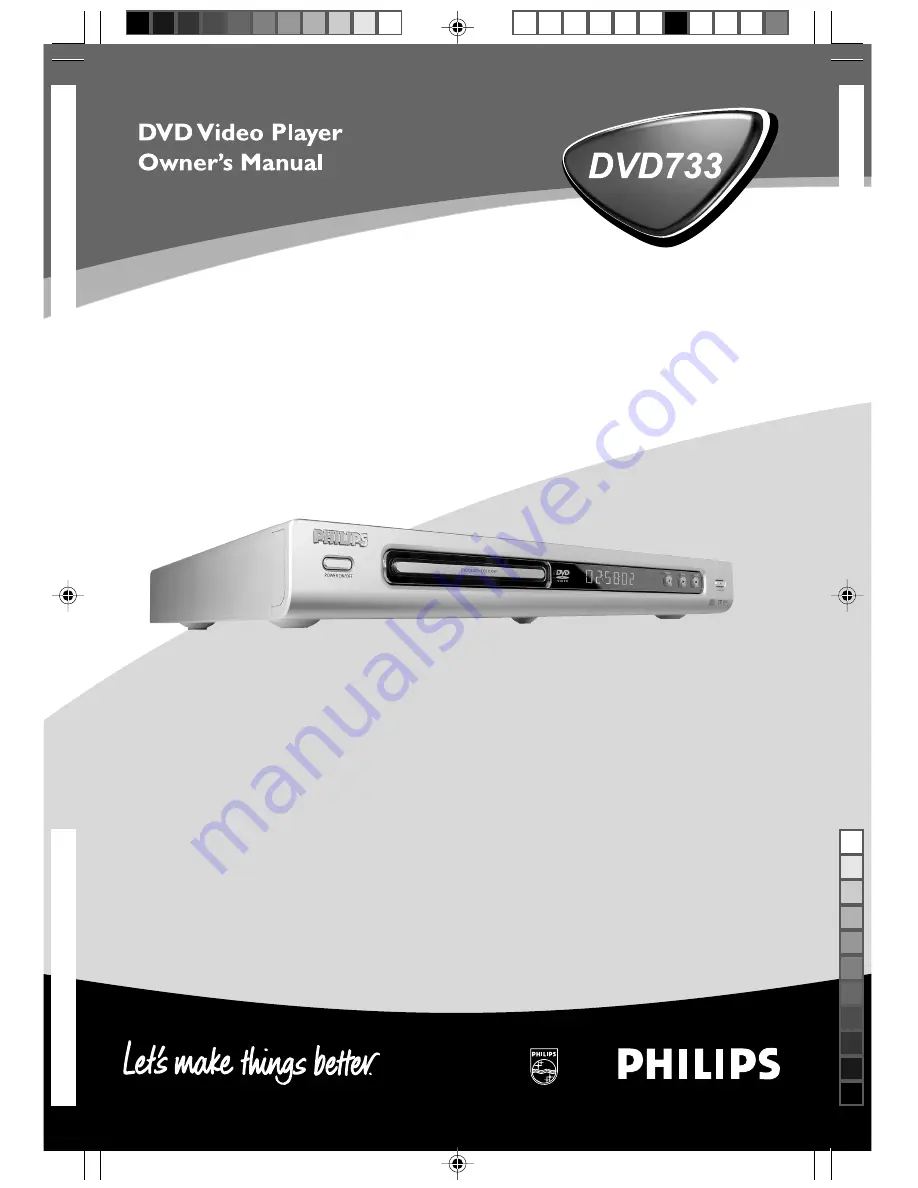 Philips Dvd 733 Owner'S Manual Download Page 1