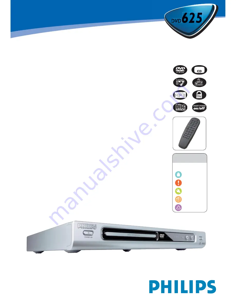 Philips DVD625 Specifications Download Page 1