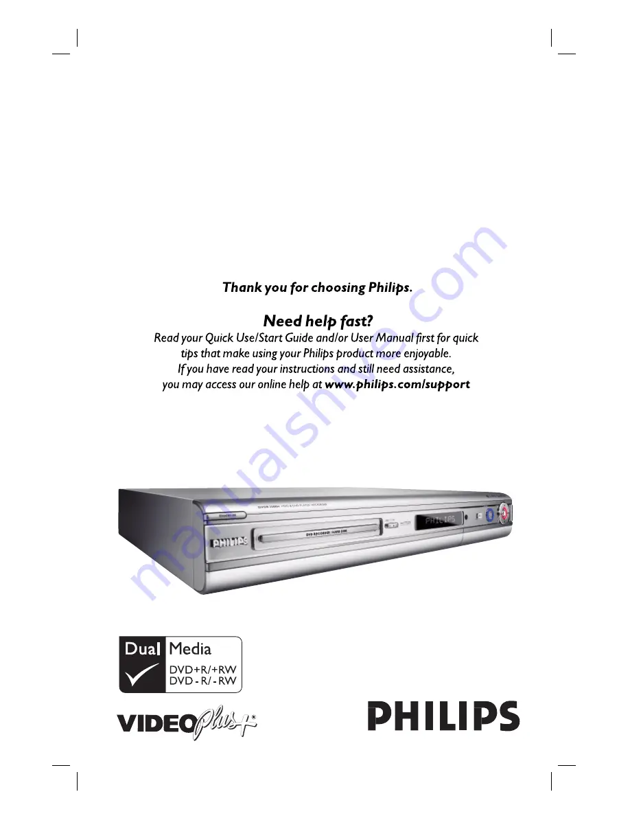 Philips DVDR3300H/05 User Manual Download Page 1