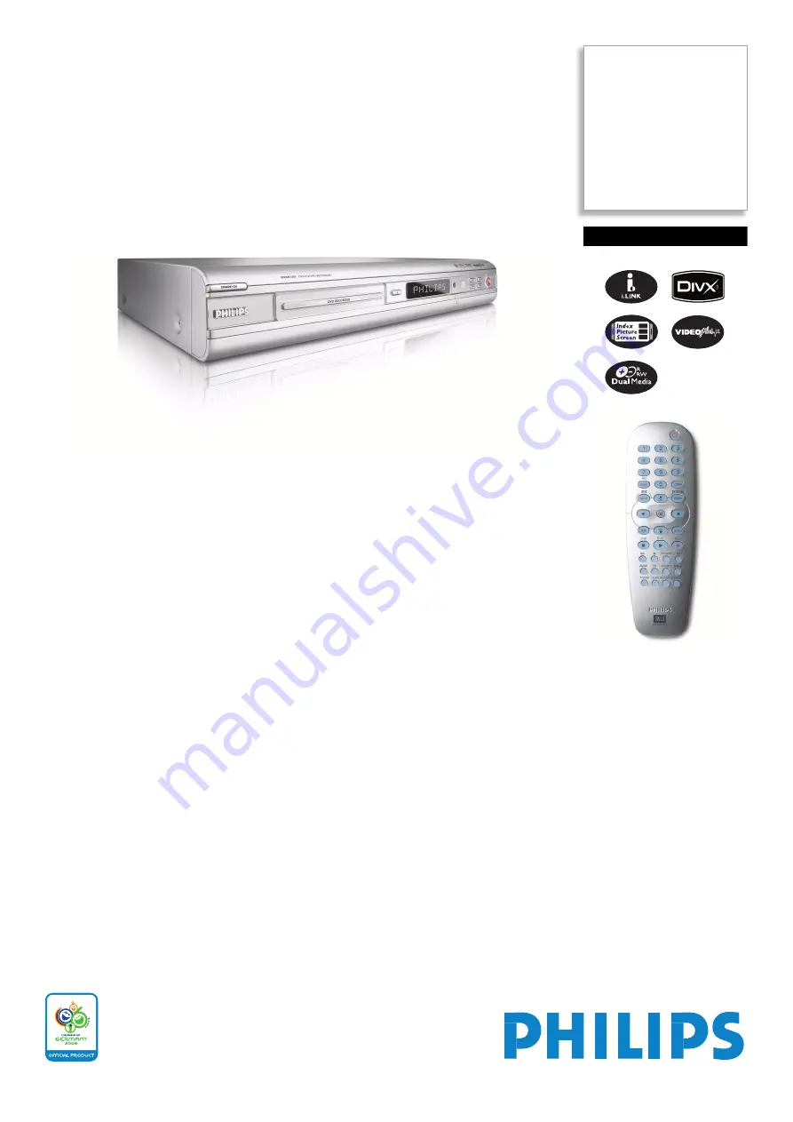 Philips DVDR3355 Technical Specifications Download Page 1