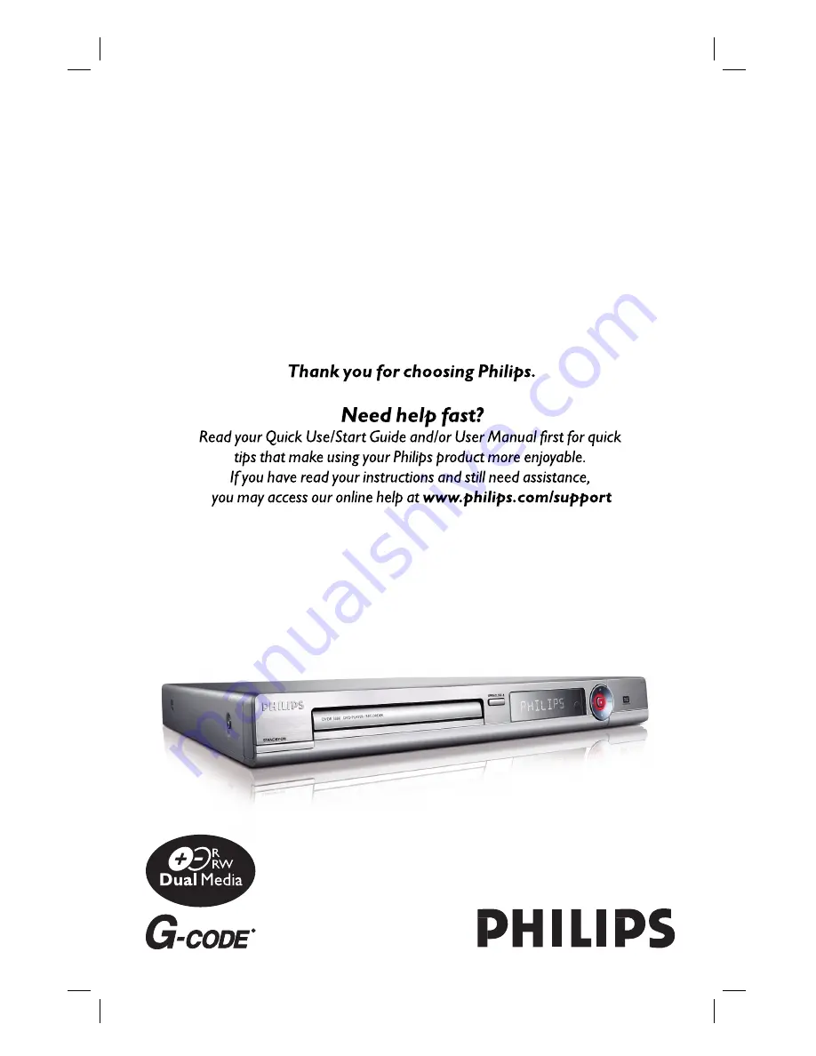 Philips DVDR3380 User Manual Download Page 1