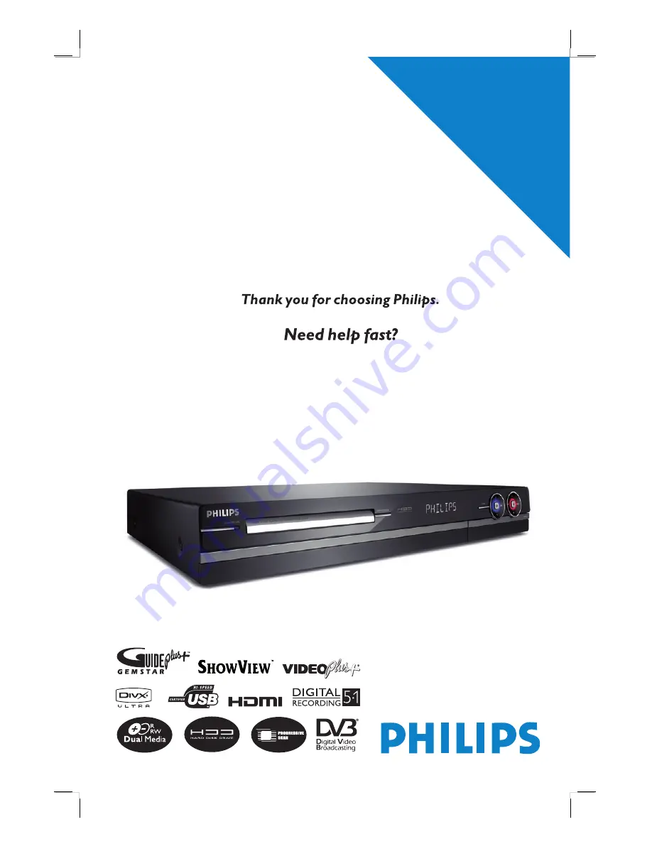 Philips DVDR5520H User Manual Download Page 1