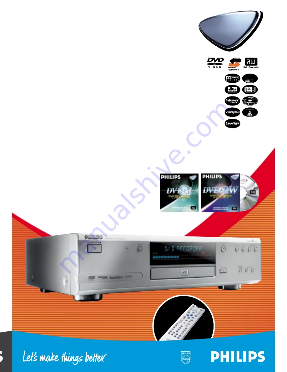 Philips DVDR980 Technical Specifications Download Page 1