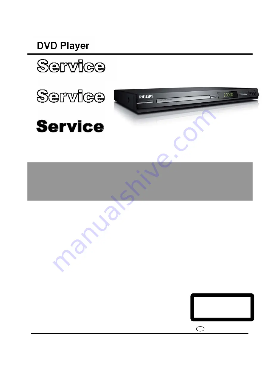 Philips DVP3254K Service Manual Download Page 1