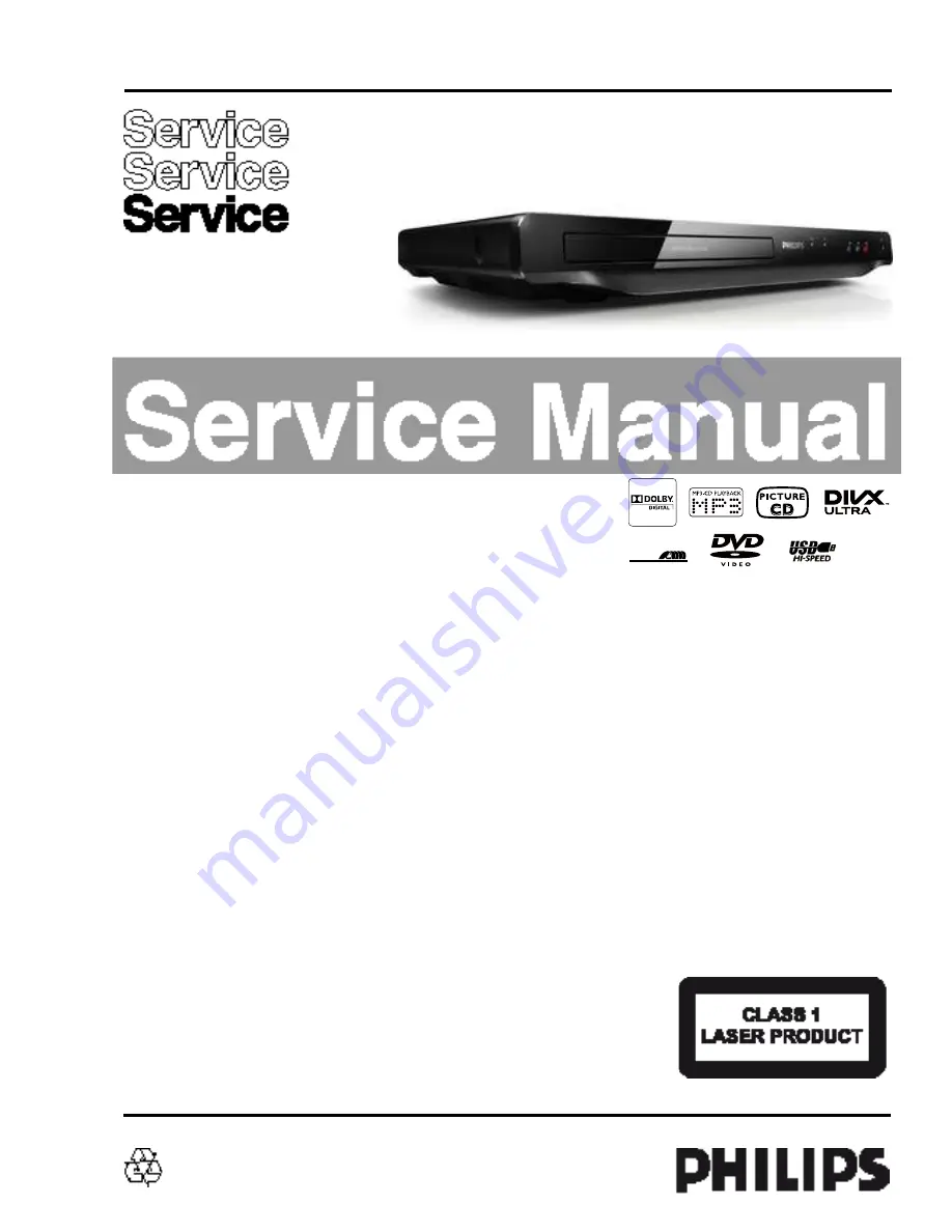 Philips DVP3680 Service Manual Download Page 1